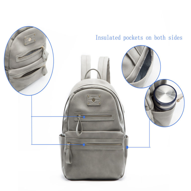 miss fong women backpack with insulatd pocket(Grey)