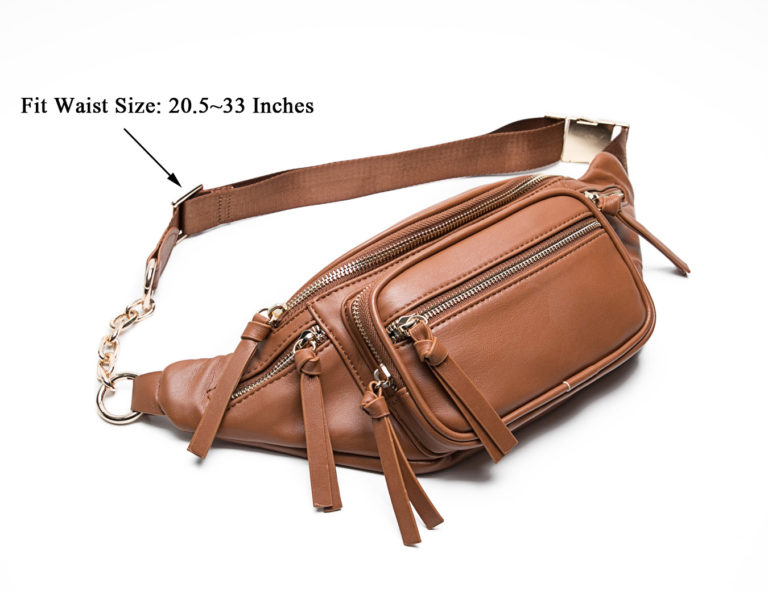 Leather Fanny Pack For Women,Waist Bag,Belt Bag, Bum bag with 9 Pockets ...