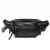 black leather fanny bag