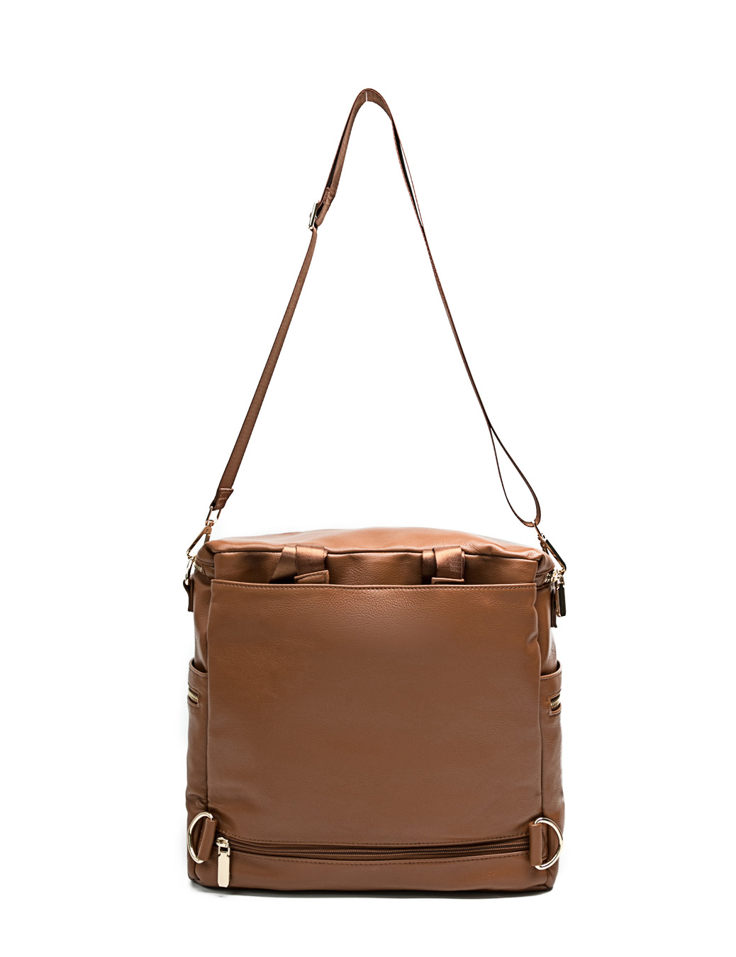Leather Diaper Bag Backpack Convertible (Brown) | Miss Fong