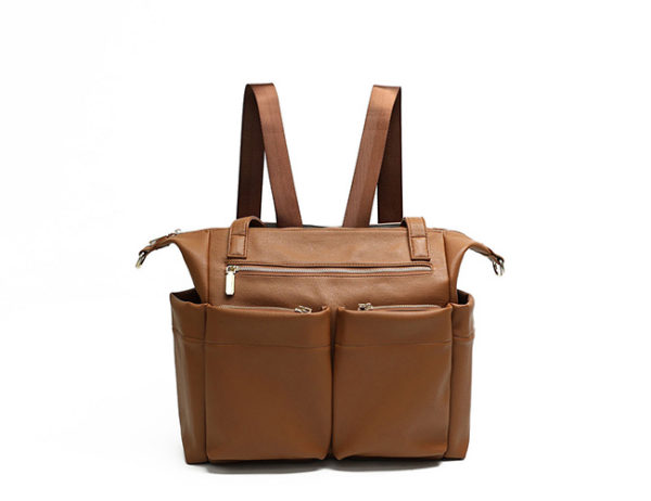 brown diaper bag tote backpack by miss fong