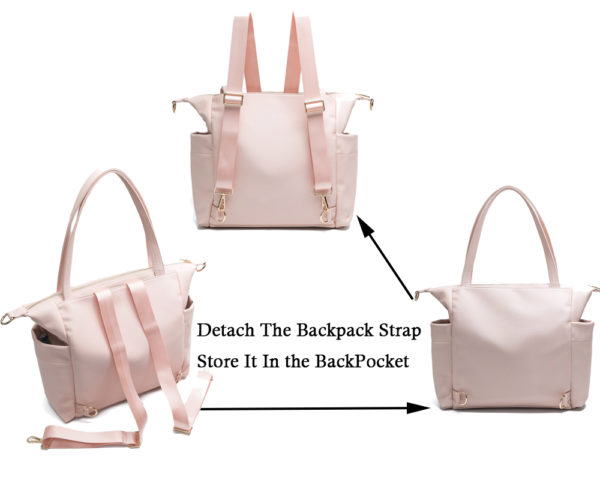 diaper bag backpack with detachable back strap