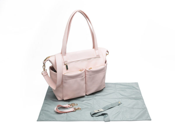 diaper bag tote with changing pad by miss fong pink