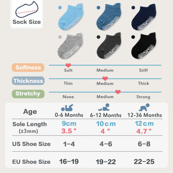 Baby Boy Socks For 0-6, 6-12,12-36 Months
