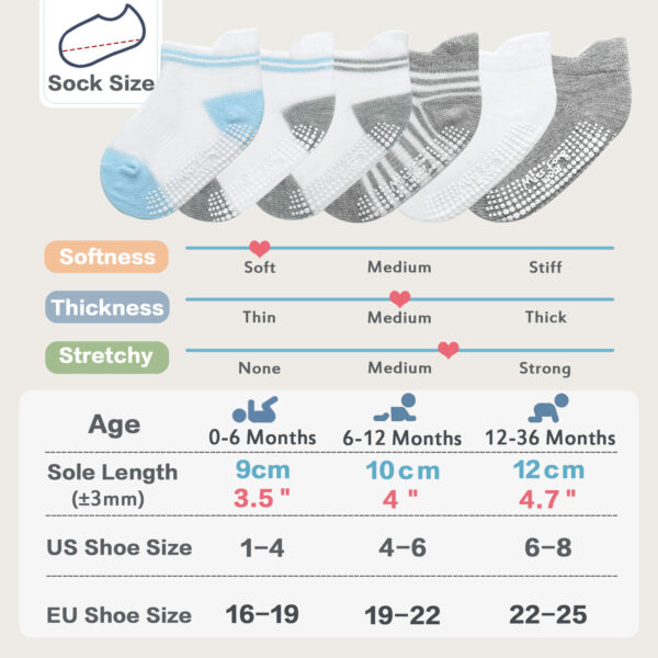 Baby Boyl Socks For 0-6, 6-12,12-36 Months