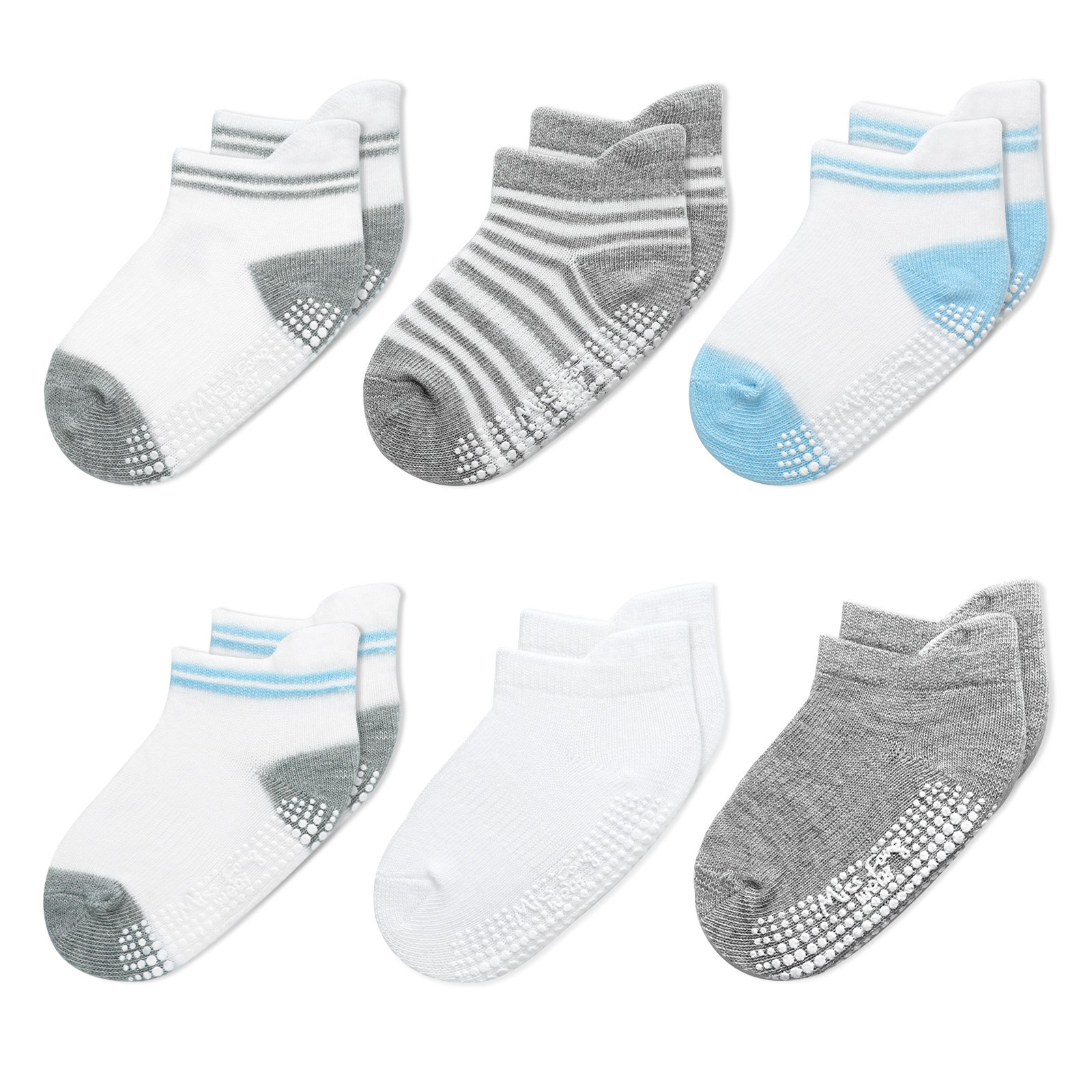 Baby Socks 6 Pairs Infant Socks With Non Slip Grips by Miss Fong Wear Baby  Boy Socks Ankle Socks For 0-6, 6-12,12-36 Months
