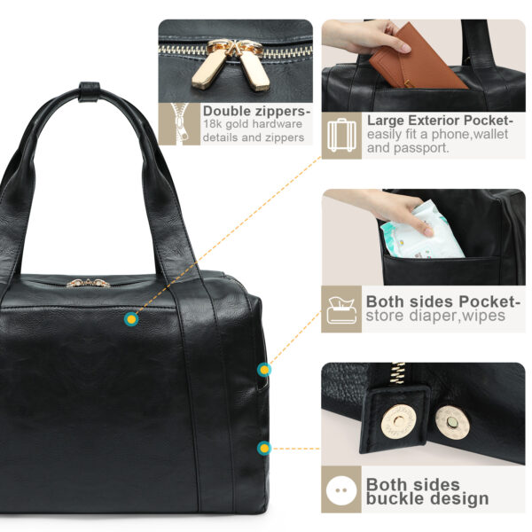 Multifunction leather diaper bag by miss fong