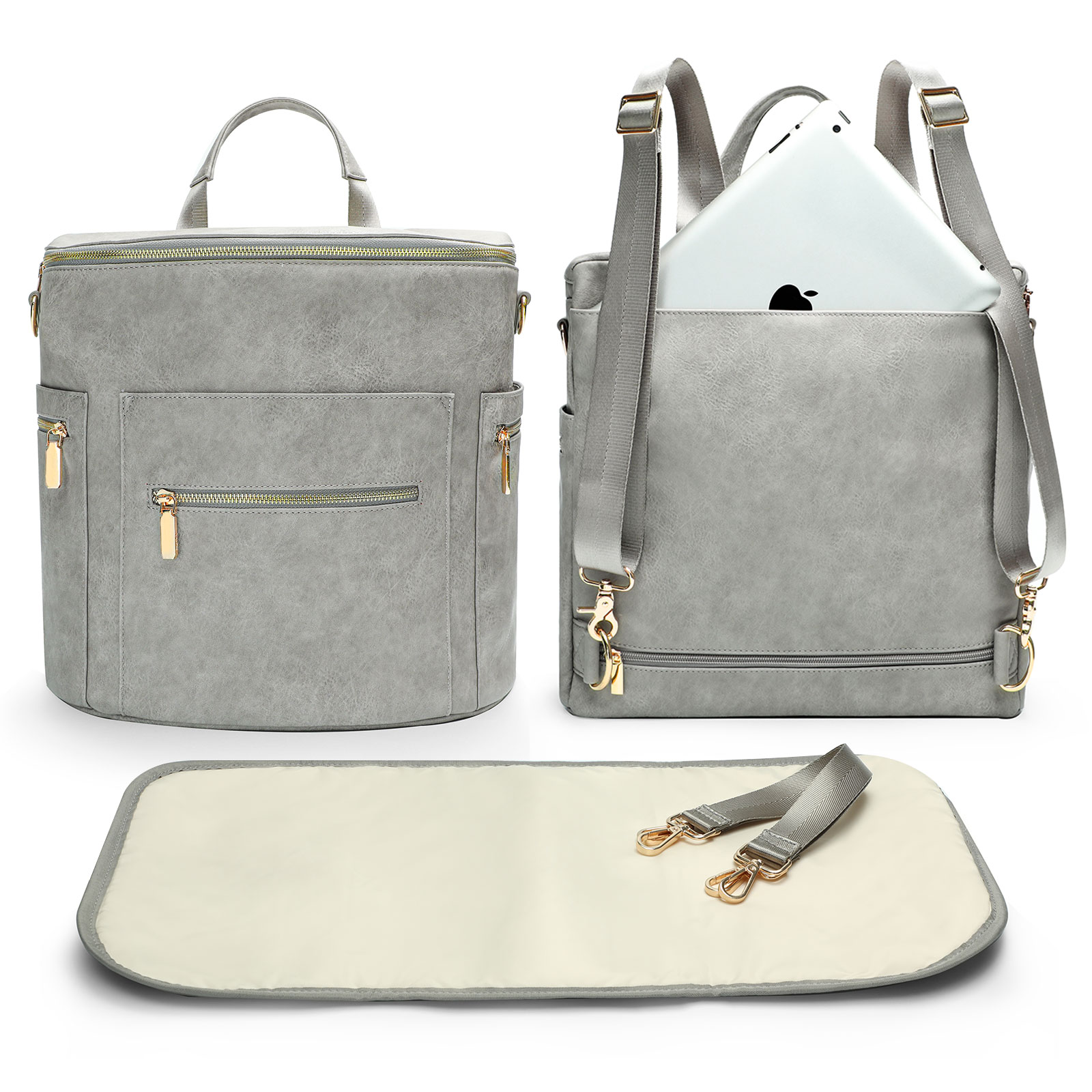 Grey Diaper Bag Backpack: Where Fashion Meets Function! – Momkindness