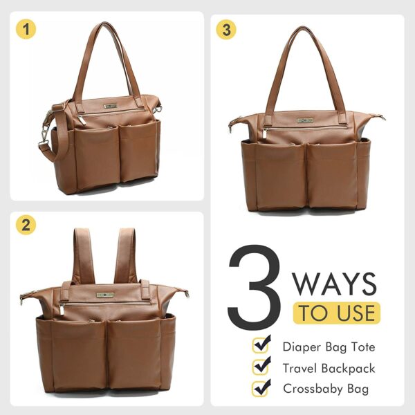 three usage diaper bag brown by miss fong